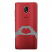 TPU0LENNY5MAINCOEUR - Coque souple pour Wiko Lenny 5 avec impression Motifs mains en forme de coeur