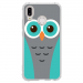 TPU0P20LITECHOUETTE1 - Coque souple pour Huawei P20 Lite avec impression Motifs chouette bleue et grise
