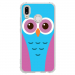 TPU0P20LITECHOUETTE3 - Coque souple pour Huawei P20 Lite avec impression Motifs chouette bleue et rose