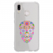 TPU0P20LITESKULLFLEUR - Coque souple pour Huawei P20 Lite avec impression Motifs crâne en fleurs