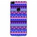 TPU0P8LITE17AZTEQUEBLEUVIO - Coque souple pour Huawei P8 Lite 2017 avec impression Motifs aztèque bleu et violet