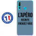 TPU0PSMART19APEROBLEU - Coque souple pour Huawei P Smart (2019) avec impression Motifs l'apéro recrute bleu
