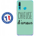 TPU0PSMART19CHIEUSETURQUOISE - Coque souple pour Huawei P Smart (2019) avec impression Motifs Chieuse d'Amour turquoise