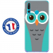 TPU0PSMART19CHOUETTE1 - Coque souple pour Huawei P Smart (2019) avec impression Motifs chouette bleue et grise