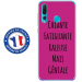 TPU0PSMART19GENIALEFUSHIA - Coque souple pour Huawei P Smart (2019) avec impression Motifs Chiante mais Géniale fushia
