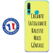 TPU0PSMART19GENIALEJAUNE - Coque souple pour Huawei P Smart (2019) avec impression Motifs Chiante mais Géniale jaune