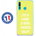 TPU0PSMART19RAISONJAUNE - Coque souple pour Huawei P Smart (2019) avec impression Motifs marre d'avoir raison jaune