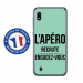 TPU0TPU0A10APEROTURQUOISE - Coque souple pour Samsung Galaxy A10 avec impression Motifs l'apéro recrute turquoise