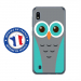 TPU0TPU0A10CHOUETTE1 - Coque souple pour Samsung Galaxy A10 avec impression Motifs chouette bleue et grise