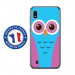 TPU0TPU0A10CHOUETTE3 - Coque souple pour Samsung Galaxy A10 avec impression Motifs chouette bleue et rose