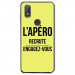 TPU0VIEW2APEROJAUNE - Coque souple pour Wiko View 2 avec impression Motifs l'apéro recrute jaune