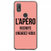 TPU0VIEW2APEROROSE - Coque souple pour Wiko View 2 avec impression Motifs l'apéro recrute rose