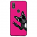 TPU0VIEW2CHIENVFUSHIA - Coque souple pour Wiko View 2 avec impression Motifs chien à lunettes sur fond fushia