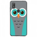 TPU0VIEW2CHOUETTE1 - Coque souple pour Wiko View 2 avec impression Motifs chouette bleue et grise