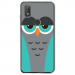 TPU0VIEW2CHOUETTE2 - Coque souple pour Wiko View 2 avec impression Motifs chouette endormie bleue et grise