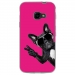 TPU0XCOVER4CHIENVFUSHIA - Coque souple pour Samsung Galaxy XCover 4 avec impression Motifs chien à lunettes sur fond fushia