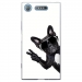 TPU0XPERIAXZ1CHIENVBLANC - Coque souple pour Sony Xperia XZ1 avec impression Motifs chien à lunettes sur fond blanc
