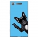 TPU0XPERIAXZ1CHIENVBLEU - Coque souple pour Sony Xperia XZ1 avec impression Motifs chien à lunettes sur fond bleu