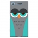 TPU0XPERIAXZ1CHOUETTE2 - Coque souple pour Sony Xperia XZ1 avec impression Motifs chouette endormie bleue et grise