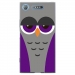 TPU0XPERIAXZ1CHOUETTE6 - Coque souple pour Sony Xperia XZ1 avec impression Motifs chouette endormie mauve et grise