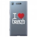 TPU0XPERIAXZ1COEURBREIZH - Coque souple pour Sony Xperia XZ1 avec impression Motifs coeur rouge I Love Breizh
