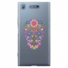 TPU0XPERIAXZ1SKULLFLEUR - Coque souple pour Sony Xperia XZ1 avec impression Motifs crâne en fleurs