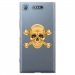 TPU0XPERIAXZ1SKULLOR - Coque souple pour Sony Xperia XZ1 avec impression Motifs tête de mort aspect or