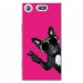 TPU0XZ1COMPCHIENVFUSHIA - Coque souple pour Sony Xperia XZ1 Compact avec impression Motifs chien à lunettes sur fond fushia