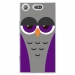 TPU0XZ1COMPCHOUETTE6 - Coque souple pour Sony Xperia XZ1 Compact avec impression Motifs chouette endormie mauve et grise