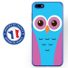 TPU0Y52018CHOUETTE3 - Coque souple pour Huawei Y5 (2018) avec impression Motifs chouette bleue et rose