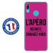 TPU0Y62019APEROFUSHIA - Coque souple pour Huawei Y6 (2019) avec impression Motifs l'apéro recrute fushia