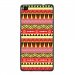 TPU1ASCENDP8AZTEQUEJAUNEROUGE - Coque Souple en gel noir pour Huawei Ascend P8 avec impression Motifs aztèque jaune et rouge