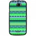TPU1BARRYAZTEQUEBLEUVER - Coque souple pour Wiko Barry avec impression Motifs aztèque bleu et vert