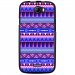 TPU1BARRYAZTEQUEBLEUVIO - Coque souple pour Wiko Barry avec impression Motifs aztèque bleu et violet