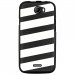 TPU1BARRYBANDESBLANCHES - Coque souple pour Wiko Barry avec impression Motifs bandes blanches