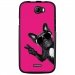 TPU1BARRYCHIENVFUSHIA - Coque souple pour Wiko Barry avec impression Motifs chien à lunettes sur fond fushia