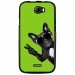 TPU1BARRYCHIENVVERT - Coque souple pour Wiko Barry avec impression Motifs chien à lunettes sur fond vert