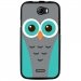 TPU1BARRYCHOUETTE1 - Coque souple pour Wiko Barry avec impression Motifs chouette bleue et grise