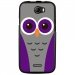 TPU1BARRYCHOUETTE5 - Coque souple pour Wiko Barry avec impression Motifs chouette mauve et grise