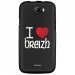 TPU1BARRYCOEURBREIZH - Coque souple pour Wiko Barry avec impression Motifs coeur rouge I Love Breizh