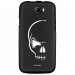 TPU1BARRYCRANE - Coque souple pour Wiko Barry avec impression Motifs crâne blanc