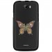 TPU1BARRYPAPILLONSEUL - Coque souple pour Wiko Barry avec impression Motifs papillon psychédélique