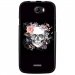 TPU1BARRYSKULLFLOWER - Coque souple pour Wiko Barry avec impression Motifs skull fleuri