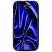 TPU1BARRYSOIEBLEU - Coque souple pour Wiko Barry avec impression Motifs soie drapée bleu
