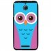 TPU1DES510CHOUETTE3 - Coque souple pour HTC Desire 510 avec impression Motifs chouette bleue et rose