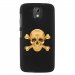 TPU1DES526SKULLOR - Coque souple pour HTC Desire 526 avec impression Motifs tête de mort aspect or