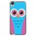 TPU1DES530CHOUETTE3 - Coque souple pour HTC Desire 530 avec impression Motifs chouette bleue et rose