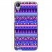 TPU1DES630AZTEQUEBLEUVIO - Coque souple pour HTC Desire 630 avec impression Motifs aztèque bleu et violet