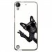 TPU1DES630CHIENVBLANC - Coque souple pour HTC Desire 630 avec impression Motifs chien à lunettes sur fond blanc