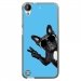 TPU1DES630CHIENVBLEU - Coque souple pour HTC Desire 630 avec impression Motifs chien à lunettes sur fond bleu